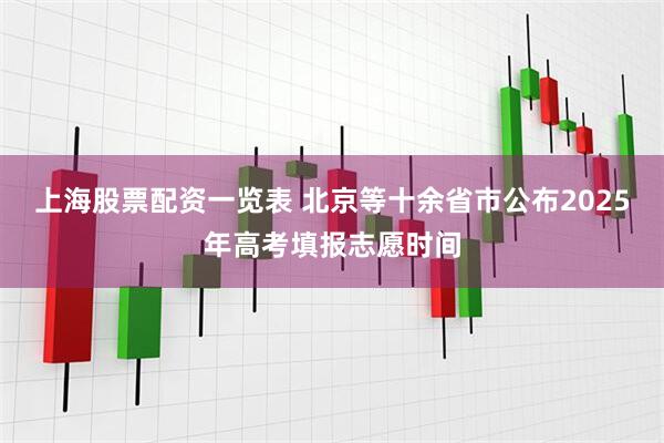上海股票配资一览表 北京等十余省市公布2025年高考填报志愿时间